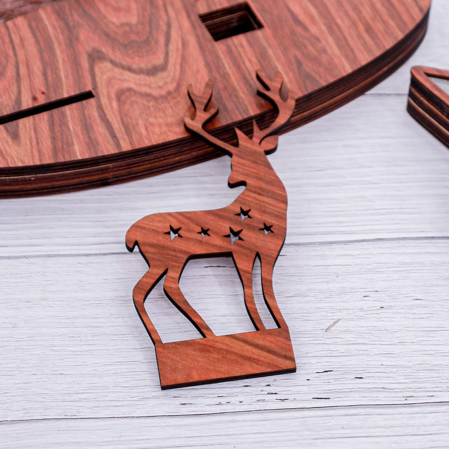 Christianartworkshop Classic Style Reindeer Nativity Scene Light Up Desktop Decorations Ornament