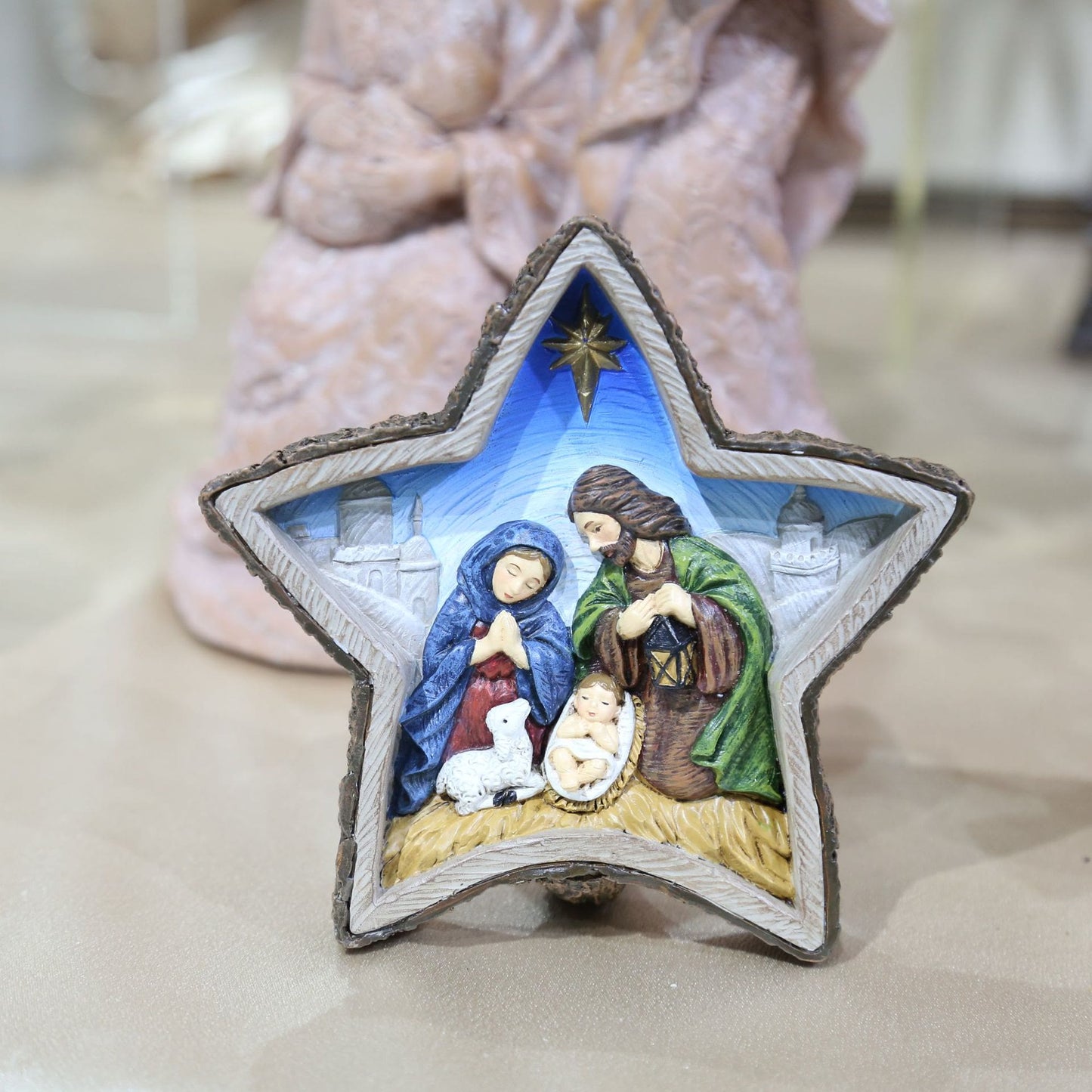 Christianartworkshop Classic Style Crafted Star-Shaped Nativity Scene Desktop Decorations Ornament
