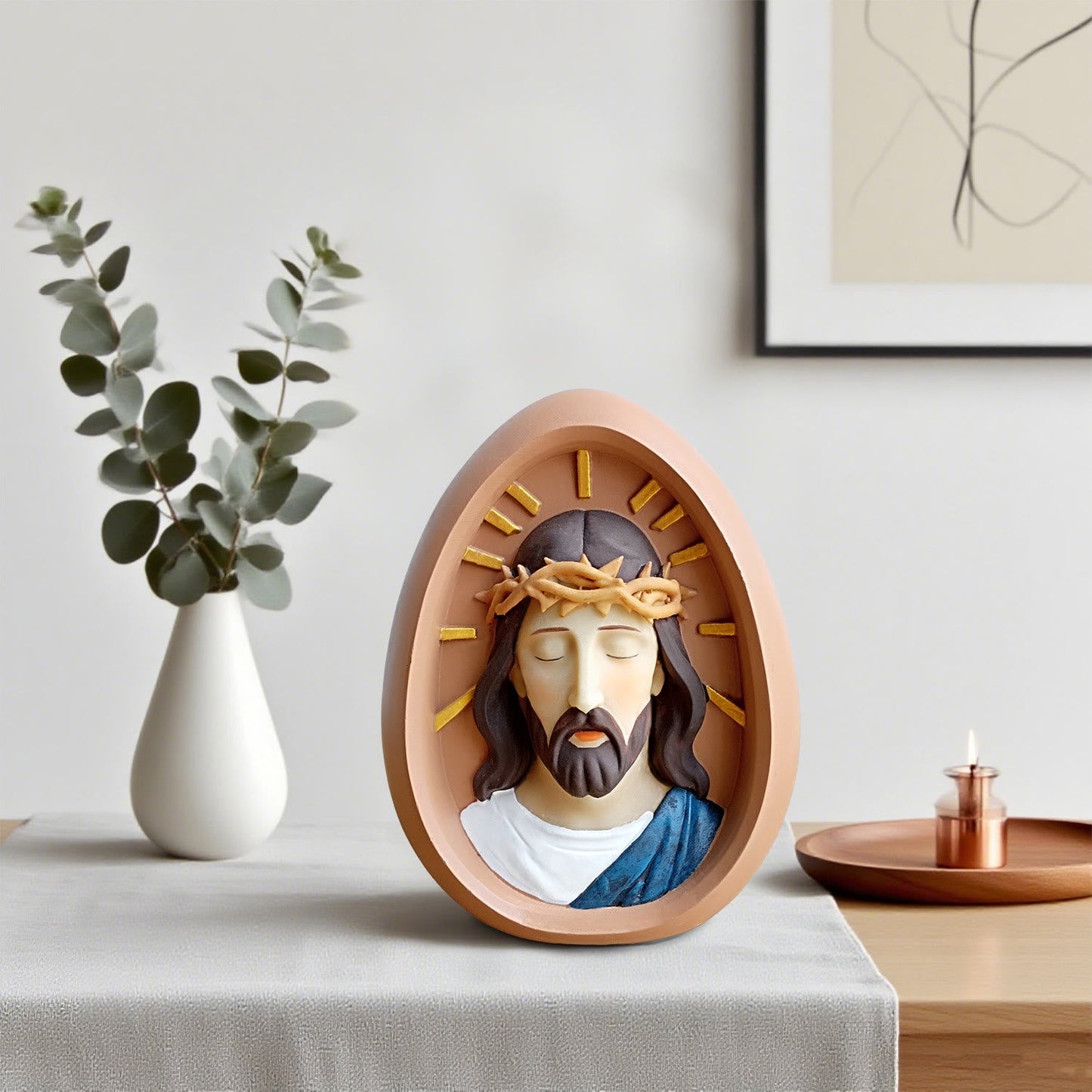 Christianartworkshop Jesus with Crown of Thorns Desktop Decoration: A Home Decor Highlighting Faith