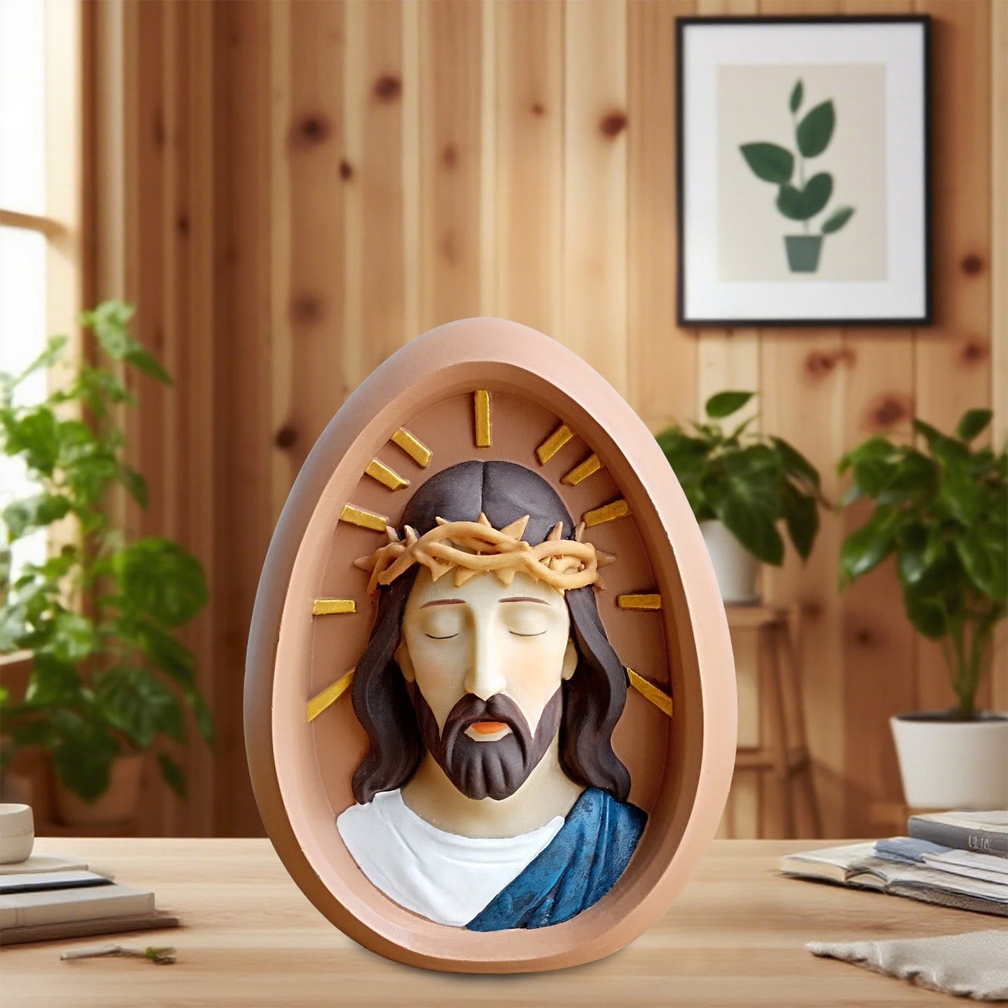 Christianartworkshop Jesus with Crown of Thorns Desktop Decoration: A Home Decor Highlighting Faith