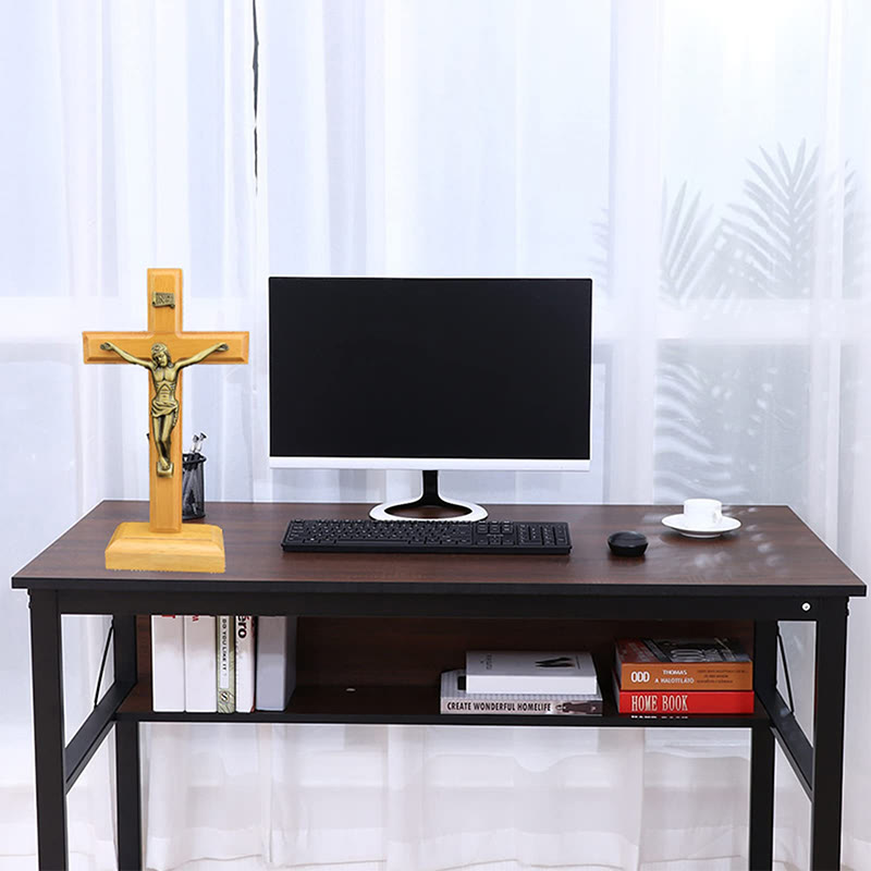 Christianartworkshop Wooden Crucifix Desktop Ornament: A Timeless Emblem of Devotion