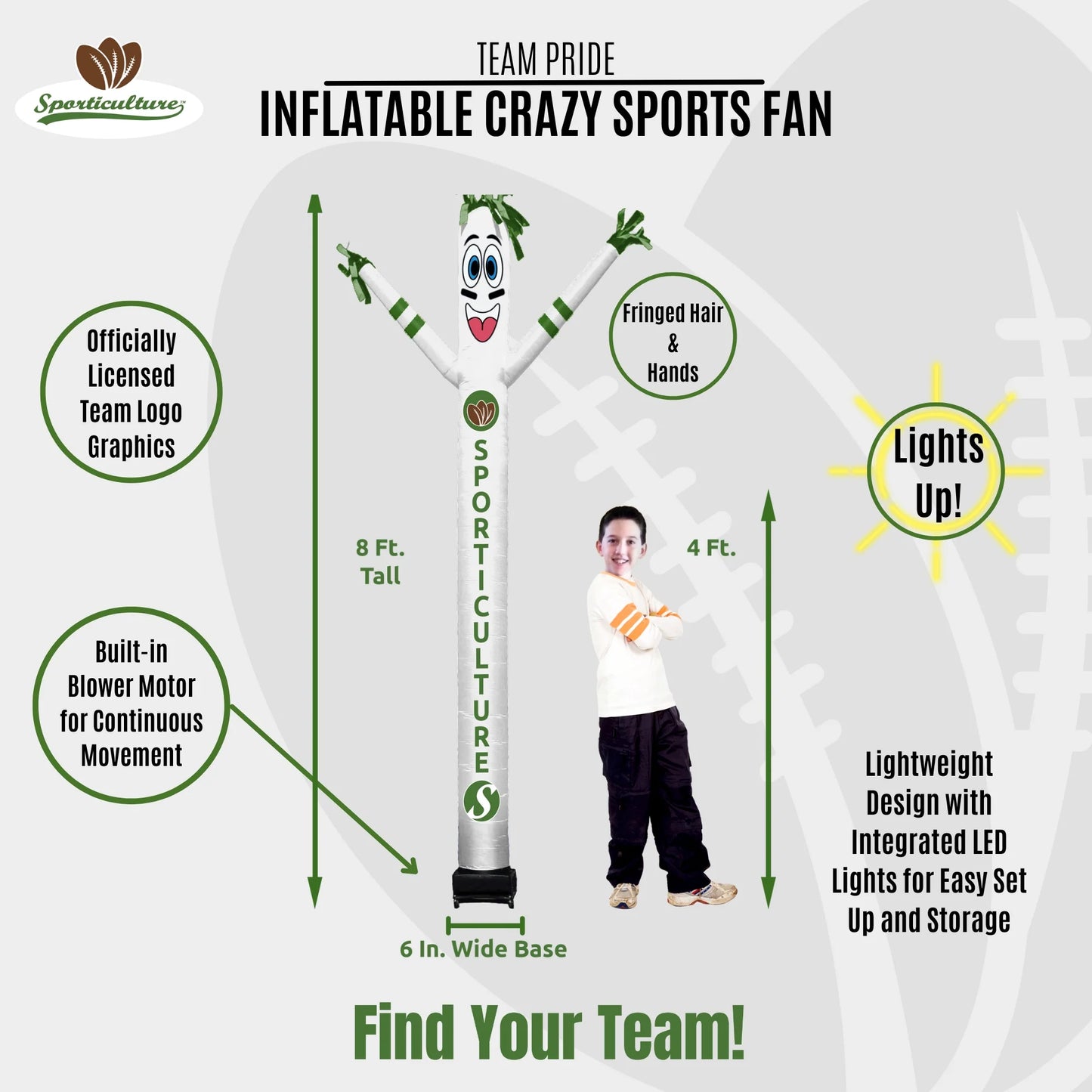 NFL Officially Licensed Sporticulture Team Inflatable Fan