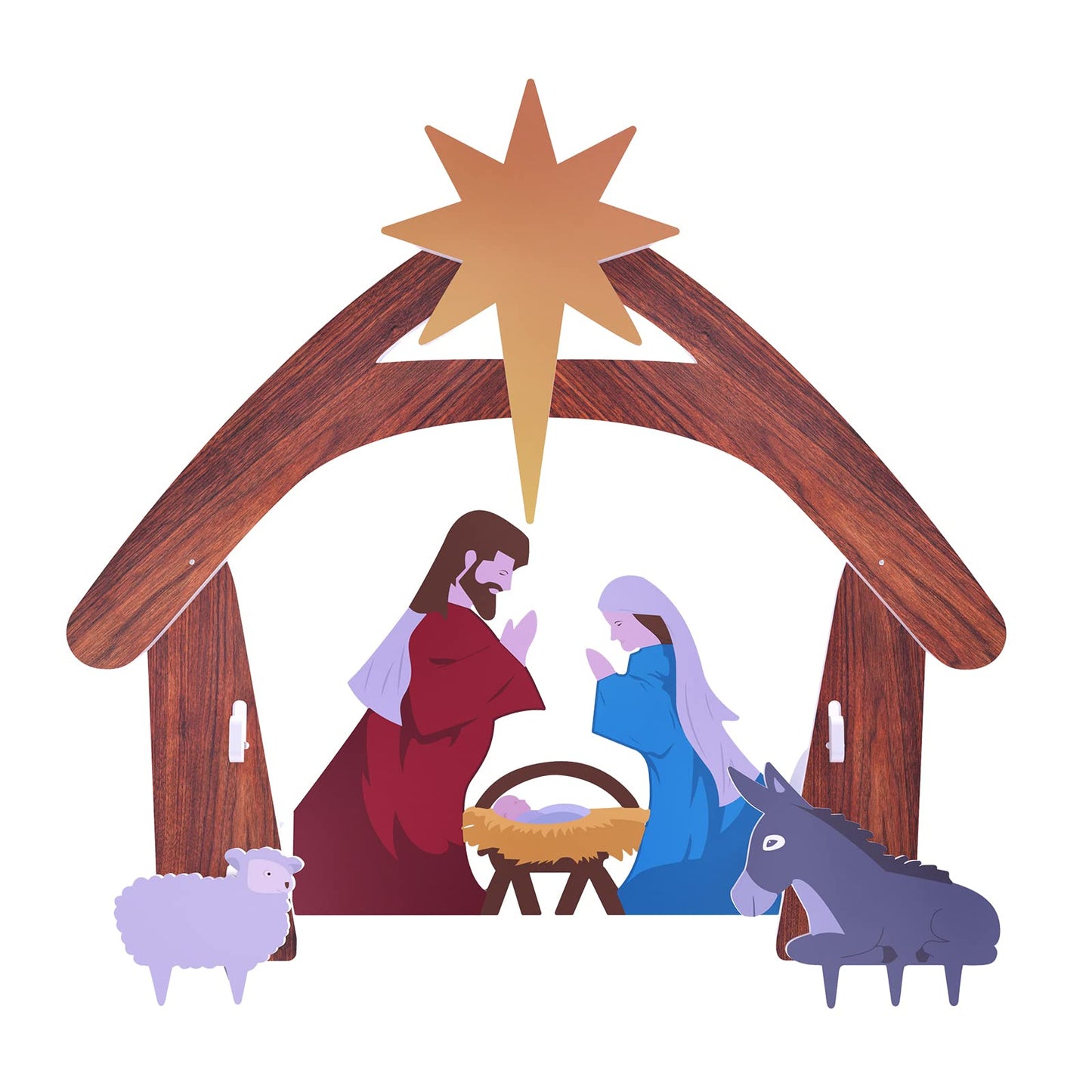 VINGLI Large Outdoor Nativity Scene Christmas Decorations White/Colorful