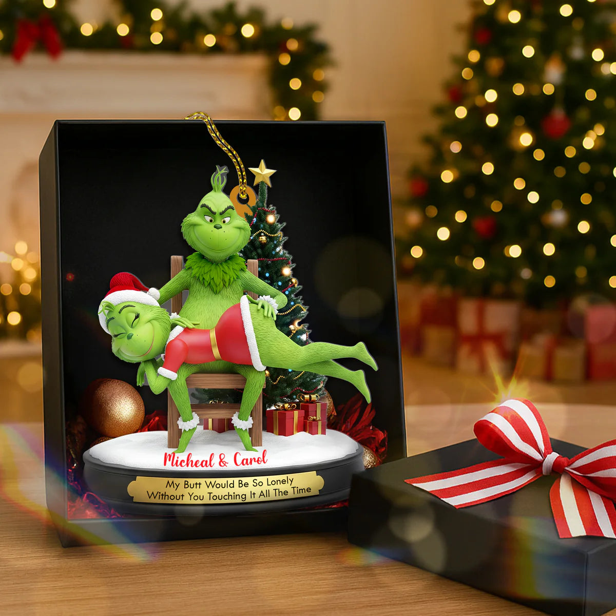 🎄 $4.99 On Sale Today Only🎁Grinch Couple Christmas Ornament Set