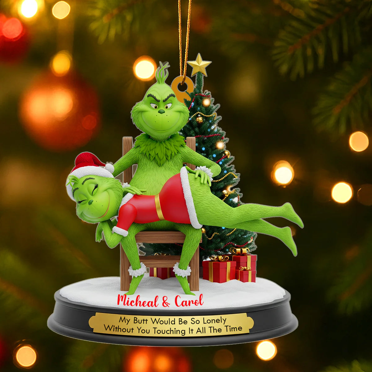 🎄 $4.99 On Sale Today Only🎁Grinch Couple Christmas Ornament Set