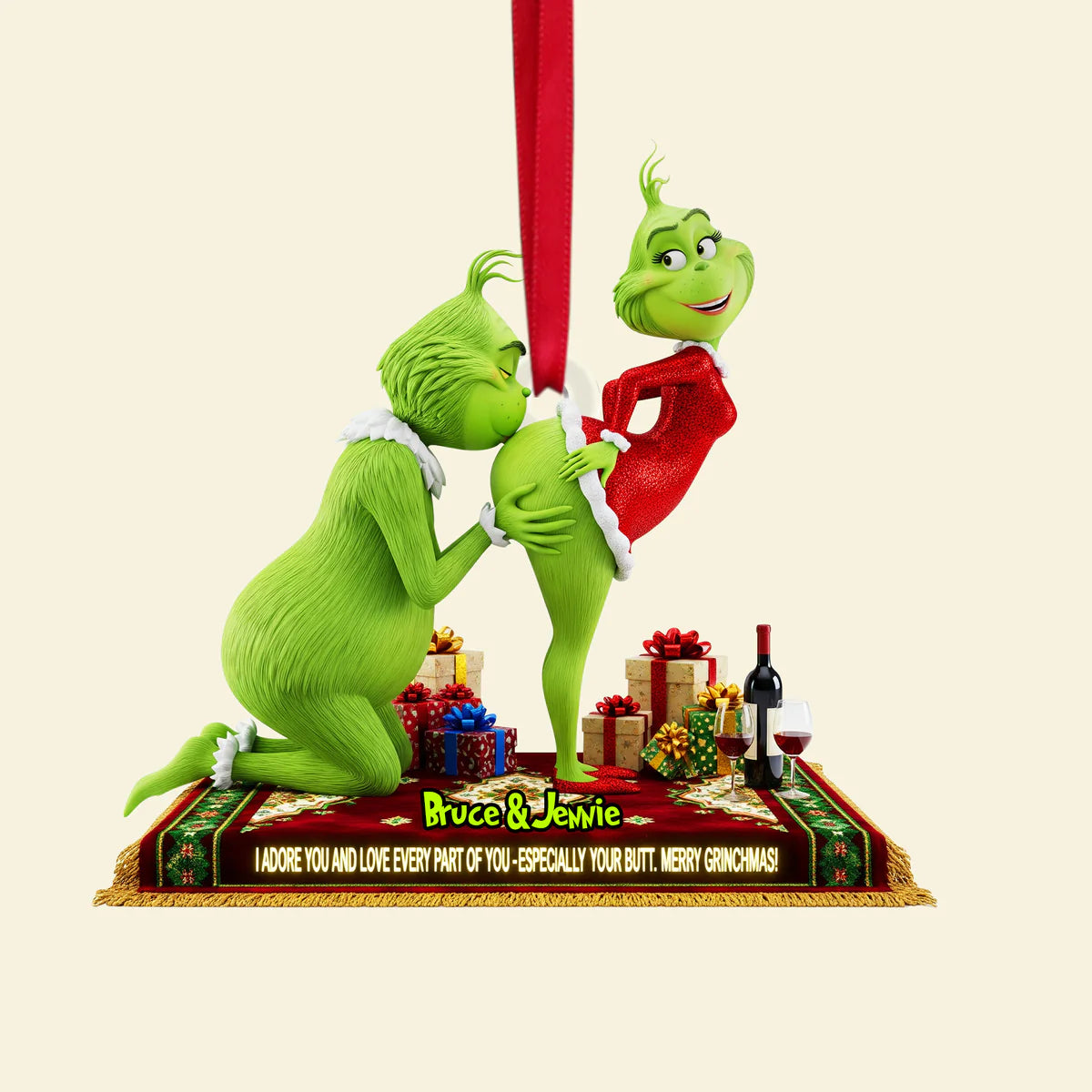 🎄 $4.99 On Sale Today Only🎁Grinch Couple Christmas Ornament Set