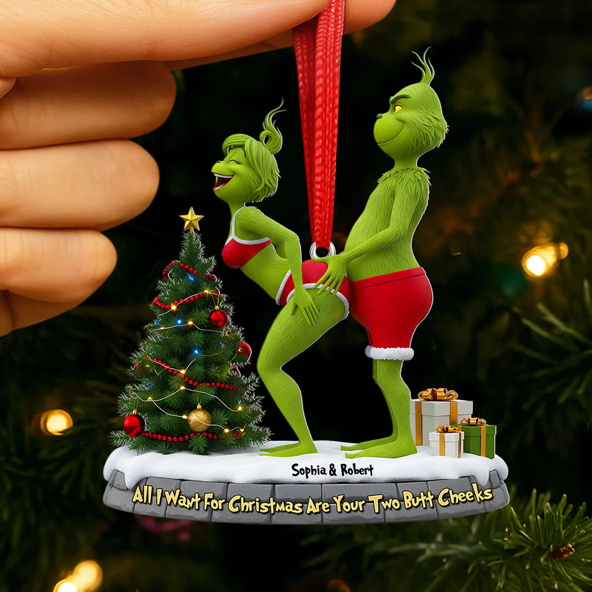 🎄 $4.99 On Sale Today Only🎁Grinch Couple Christmas Ornament Set