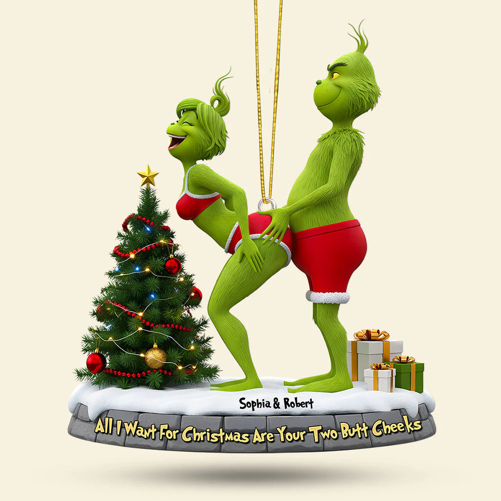🎄 $4.99 On Sale Today Only🎁Grinch Couple Christmas Ornament Set