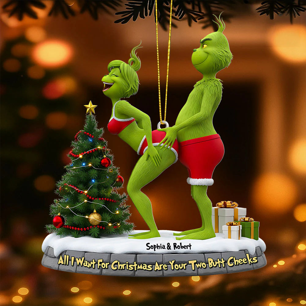 🎄 $4.99 On Sale Today Only🎁Grinch Couple Christmas Ornament Set