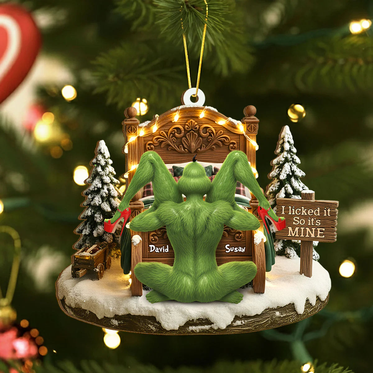 🎄 $4.99 On Sale Today Only🎁Grinch Couple Christmas Ornament Set