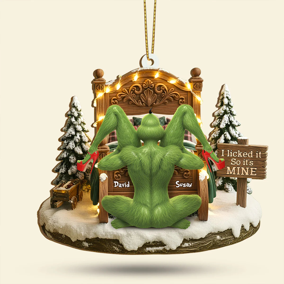 🎄 $4.99 On Sale Today Only🎁Grinch Couple Christmas Ornament Set