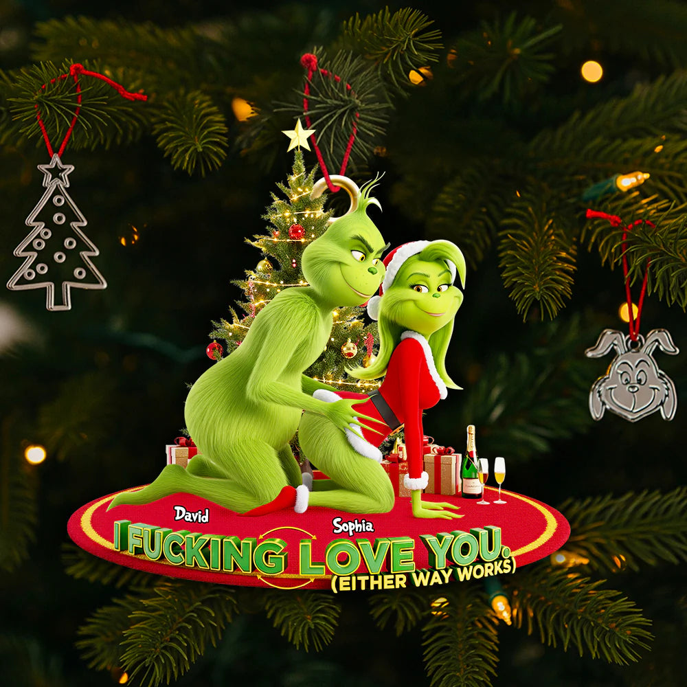 🎄 $4.99 On Sale Today Only🎁Grinch Couple Christmas Ornament Set