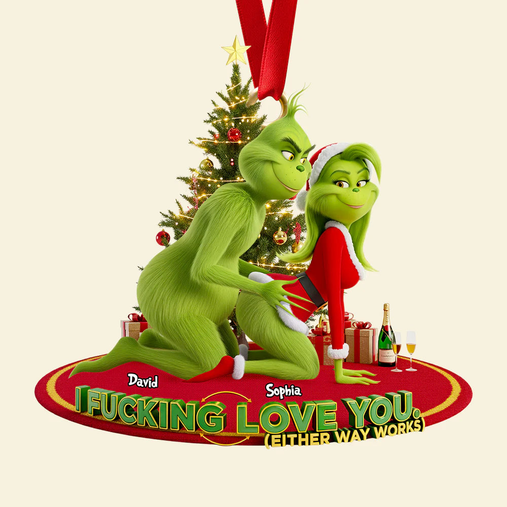 🎄 $4.99 On Sale Today Only🎁Grinch Couple Christmas Ornament Set