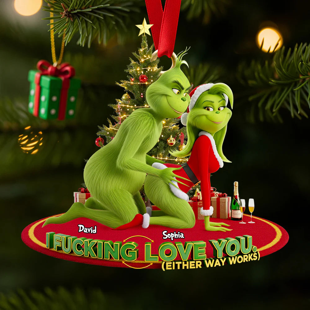 🎄 $4.99 On Sale Today Only🎁Grinch Couple Christmas Ornament Set