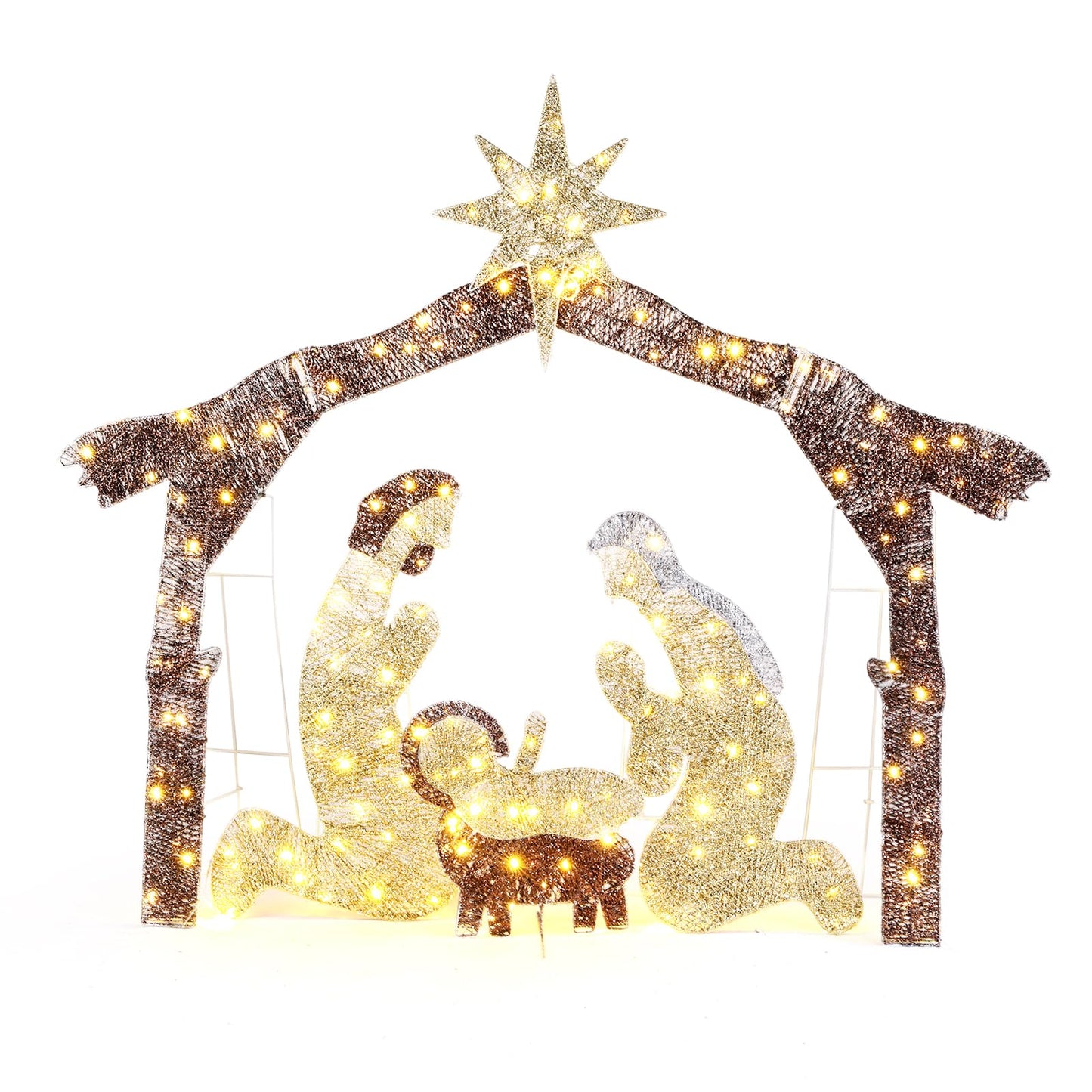 VINGLI Large Outdoor Nativity Scene Christmas Decorations White/Colorful