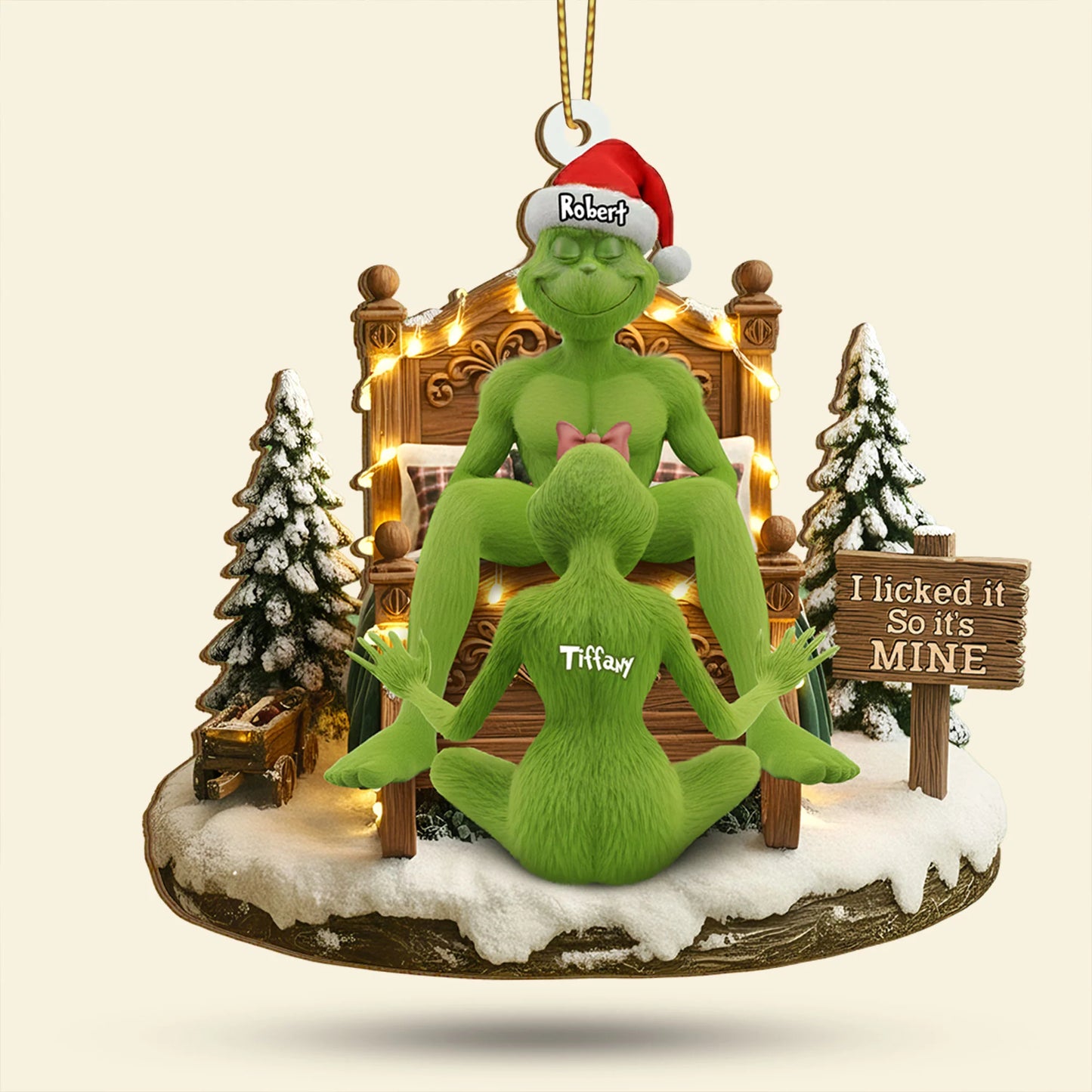🎄 $4.99 On Sale Today Only🎁Grinch Couple Christmas Ornament Set