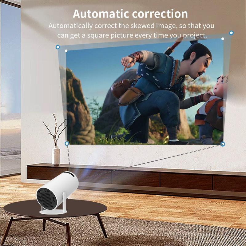 1080P Projector with 5G WiFi and Bluetooth, 240 ANSI, Support 4K, Compatible with Soundbar
