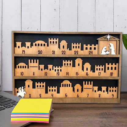 Christianartworkshop Classic Style Bethlehem Journey Advent Countdown Nativity Calendar Desktop Decorations Ornament