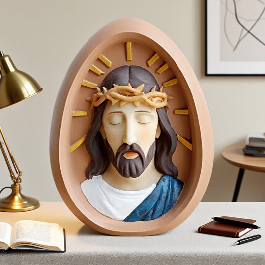 Christianartworkshop Jesus with Crown of Thorns Desktop Decoration: A Home Decor Highlighting Faith
