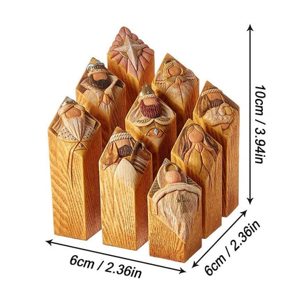 Heaven Pillar Statues,9 PCS Heaven Nativity Tree Pillar Statues