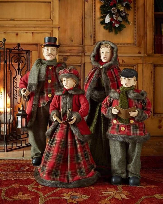 Set of 4 Musical Victorian Carolers