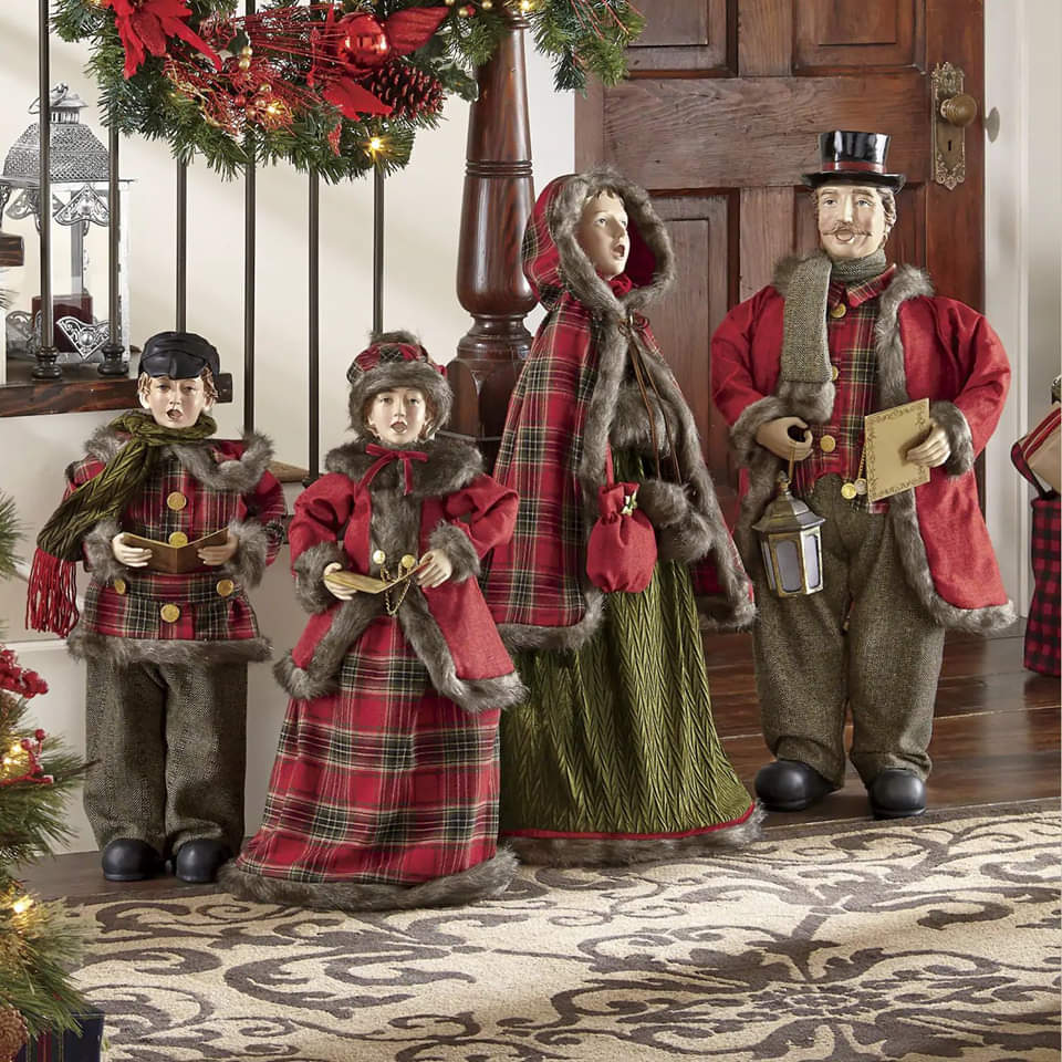 Set of 4 Musical Victorian Carolers