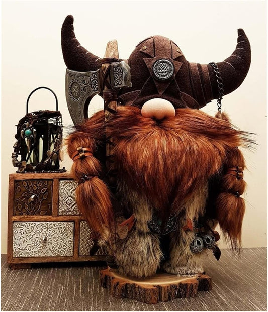 Viking Warrior Gnome Doll, Fall Farmhouse Gnome Plush Decor Indoor