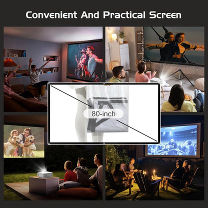 Groview Projector, 1080P Bluetooth Mini Projector with 100” Projector Screen