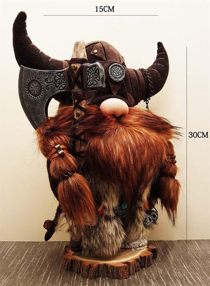 Viking Warrior Gnome Doll, Fall Farmhouse Gnome Plush Decor Indoor