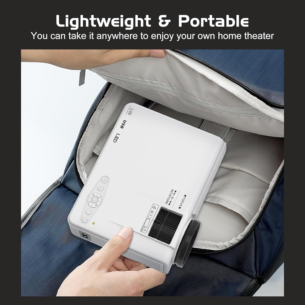 Groview Projector, 1080P Bluetooth Mini Projector with 100” Projector Screen