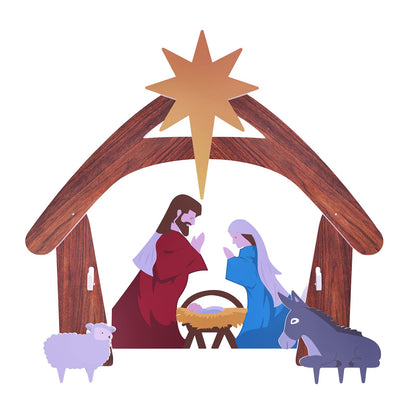 VINGLI Large Outdoor Nativity Scene Christmas Decorations White/Colorful