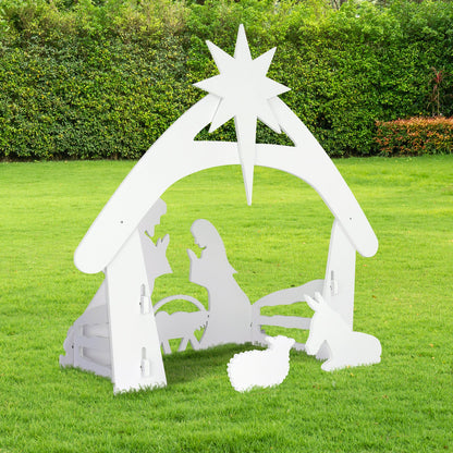 VINGLI Large Outdoor Nativity Scene Christmas Decorations White/Colorful