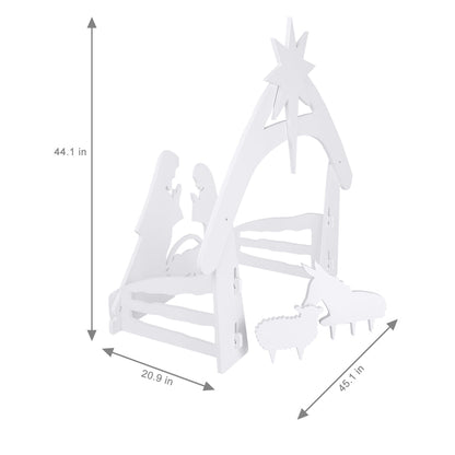 VINGLI Large Outdoor Nativity Scene Christmas Decorations White/Colorful