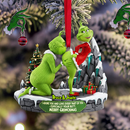 🎄 $4.99 On Sale Today Only🎁Grinch Couple Christmas Ornament Set