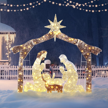 VINGLI Large Outdoor Nativity Scene Christmas Decorations White/Colorful