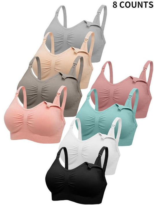 Maternity Solid Ruched Bra Nursing Bra
